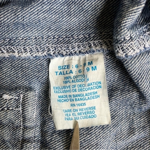Baby’s Vintage Denim Overalls Blue Football Rugby Touchdown Embroidery Sz 6-9 mo - Picture 14 of 16